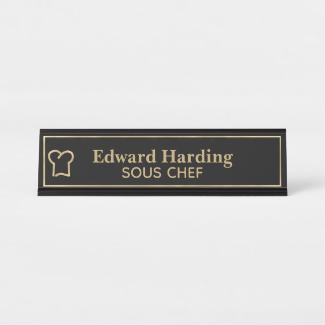 Masculine Chef  Desk Name Plate (Front)