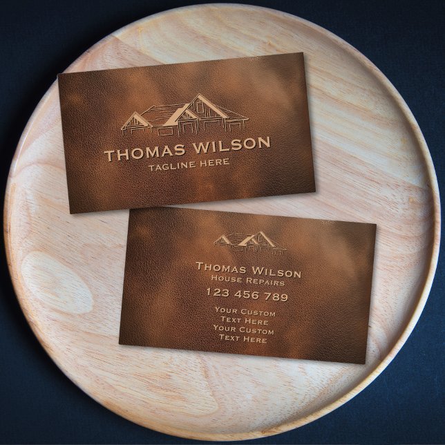 Masculine Construction Handyman Carpenter Tools Business Card (Creator Uploaded)