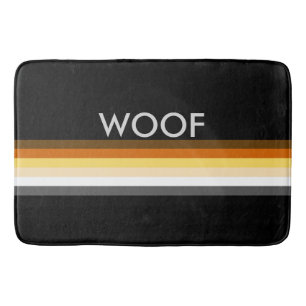 Masculine Cool Gay Bears Pride Flag WOOF Bath Mat
