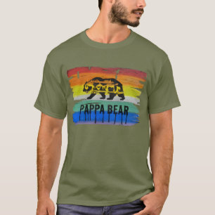 Masculine Distressed Gay Bear Pride Pappa Bear T-Shirt