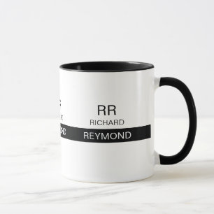 Masculine Elegant Typography Name Black Mug