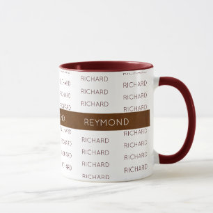 masculine first and last names elegant typography mug