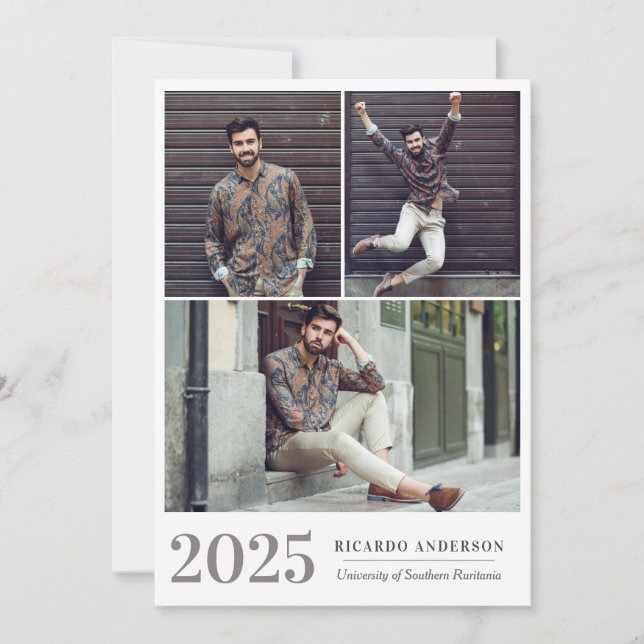 Masculine Garage Door College Photo Graduation Announcement (Front)