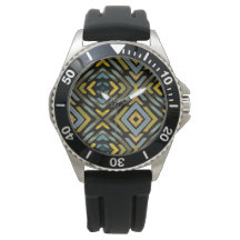 Masculine Geometrical Blue Gold Black