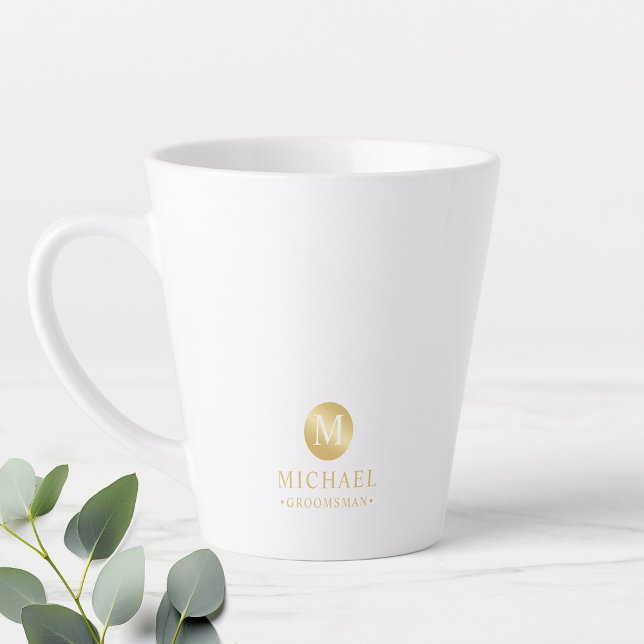 Masculine Gold Personalised Groomsmen Coffee Mug (Creator Uploaded)