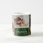 Masculine Grandpa Green 3 Photo Collage Coffee Mug<br><div class="desc">Masculine, modern photo collage gift for grandpa with the saying, you are the best grandpa, and the grandkids names in an easy to customise template on a green background with white border. Add your own three favourite photographs to the photo collage templates to create a sleek custom mug gift just...</div>