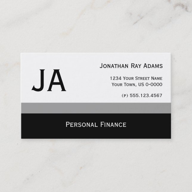 Masculine Grey and Black Stripes Business Cards (Front)