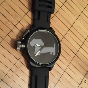 Masculine Grey Dachshund Wiener Dog Watch