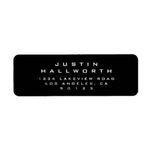 Masculine Looking Black & White Return Address Label