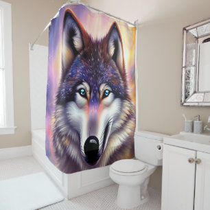 Masculine Magnificence of the Wolf Shower Curtain