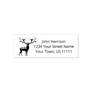 Masculine Majestic Stag Return Address Self-inking Stamp