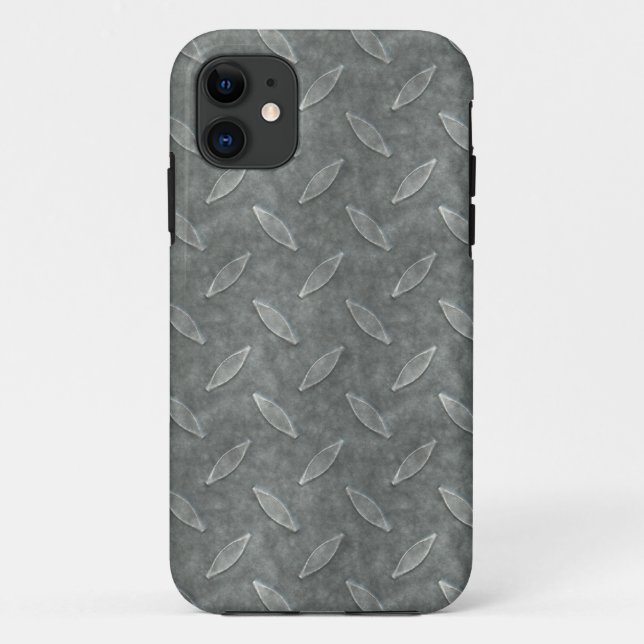 Masculine Manly Grungy Metal Diamond Plated Art Case-Mate iPhone Case (Back)