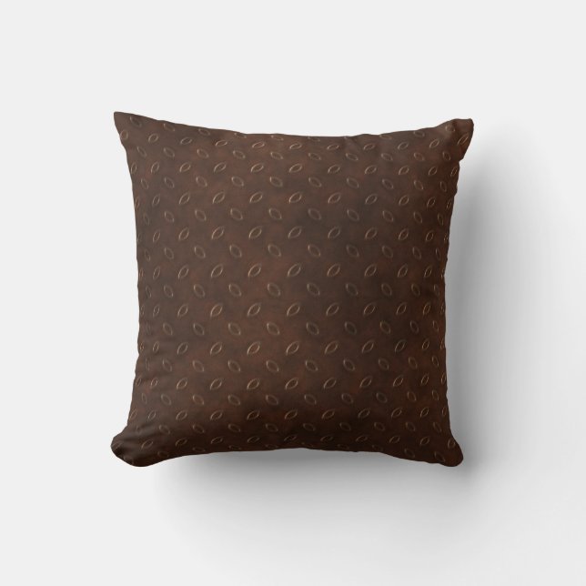 Masculine Manly Grungy Metal Diamond Plated Art Cushion (Front)