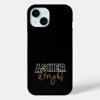 Masculine men black name monogrammed