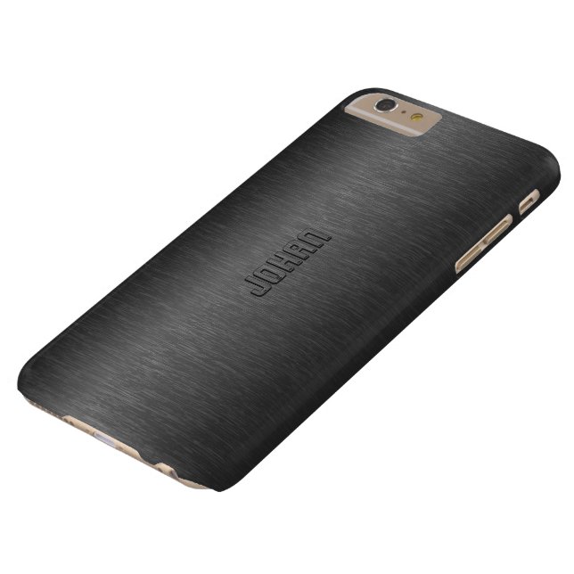Masculine Metallic Black Brushed Aluminium Look Case-Mate iPhone Case (Top)