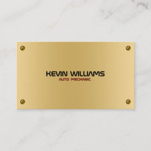 Masculine Metallic Gold Texture With Rivets Business Card