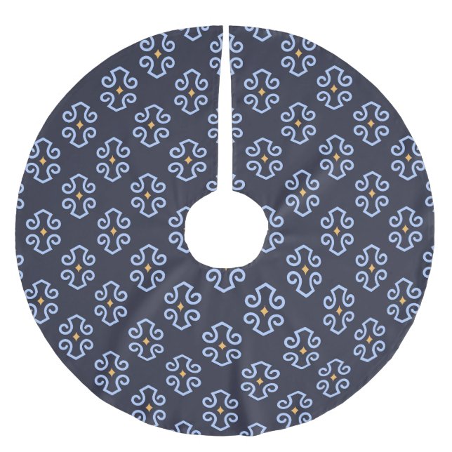 Masculine Modern, Abstract Geometric Pattern. Brushed Polyester Tree Skirt (Front)