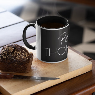 Masculine Monogram Black Mug