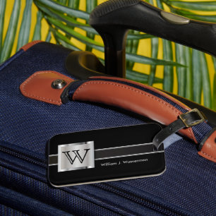 Masculine Monogram Executive Style Luggage Tag