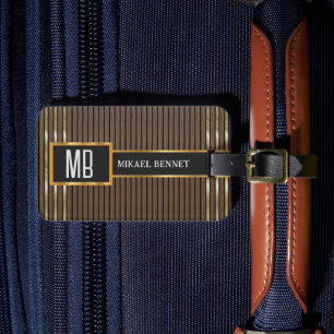 Masculine Monogram Executive Style Luggage Tag