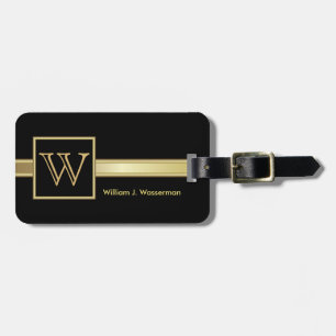 Masculine Monogram Executive Style Luggage Tag