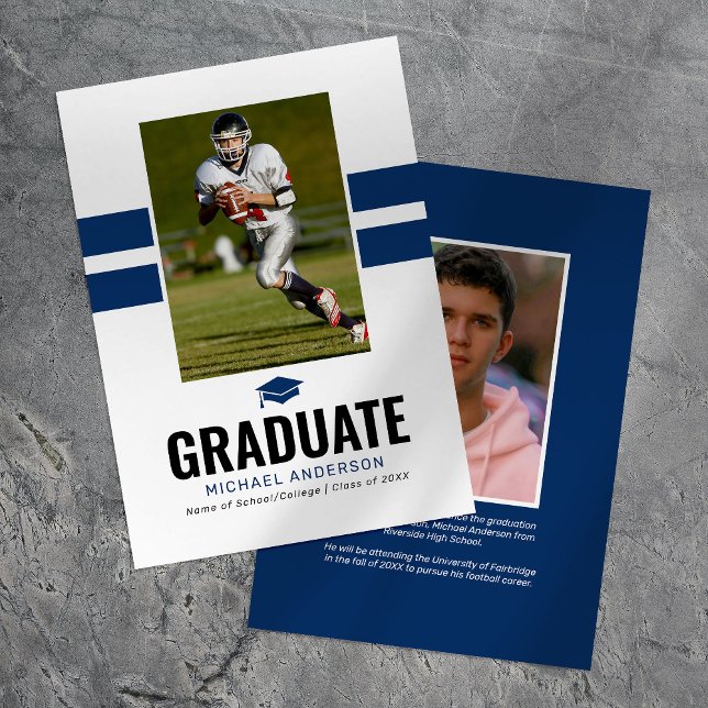 Masculine Navy 2026 Graduation Photo Announcement (Creator Uploaded)