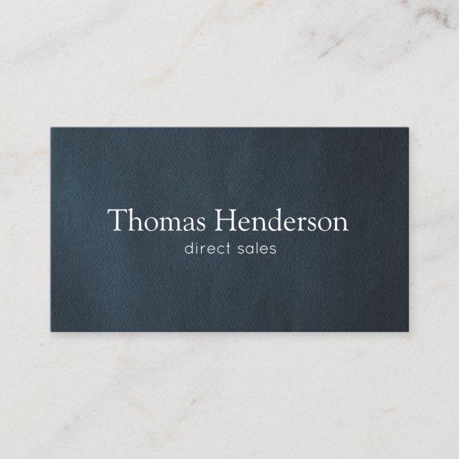 Masculine Navy Blue Professional Business Card (Front)