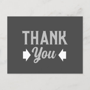 Masculine or Business Grey Thank You Postcard