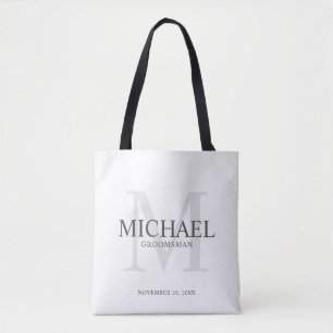 Masculine Personalised Groomsmen Tote Bag
