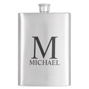 Masculine Personalised Monogram and Name Flask