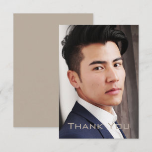 Masculine Photo Flat Thank You Card