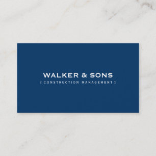 MASCULINE plain simple smart royal blue Business Card