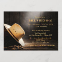 Masculine Rustic Cowboy Hat Rope Wood Western