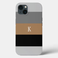 Masculine Stripe Monogrammed Case-Mate iPhone Case