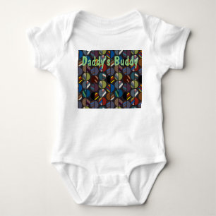 Masculine Striped Oval Halves  Baby Bodysuit