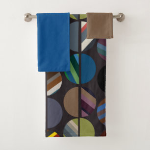 Masculine Striped Oval Halves  Bath Towel Set