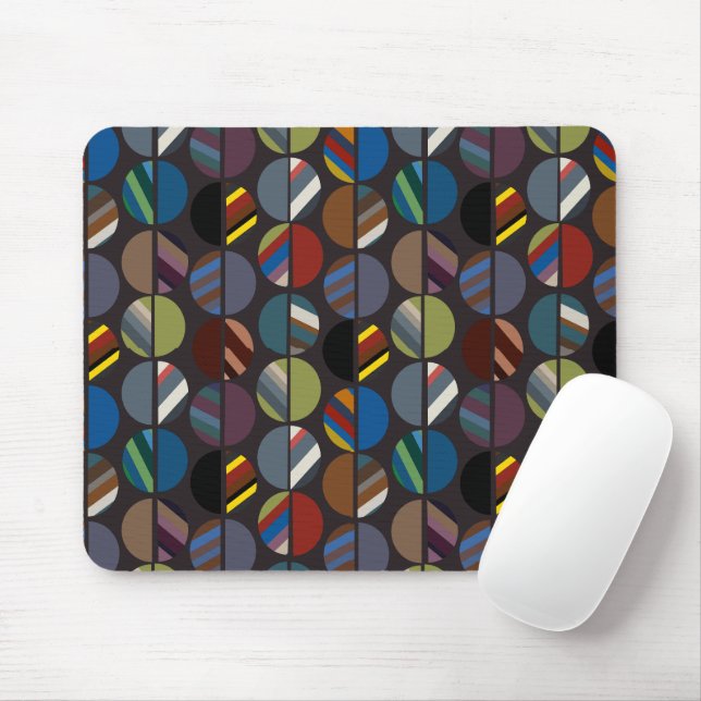 Masculine Striped Oval Halves  Mouse Pad (With Mouse)