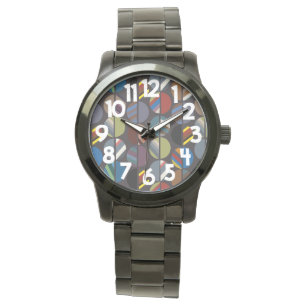 Masculine Striped Oval Halves Watch
