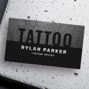 Masculine tattoo artist rough dark business card