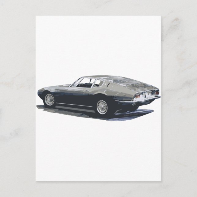 Maserati Ghibli Classic Drawing Postcard (Front)
