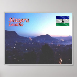 Maseru at Night - Lesotho - Poster