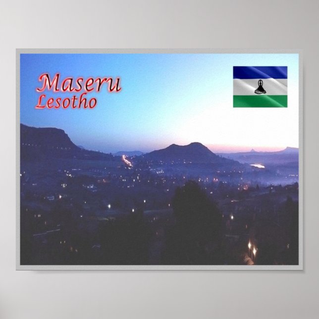 Maseru at Night - Lesotho - Poster (Front)