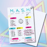 MASH Game, 90s Party Invitation<br><div class="desc">Throw a 90s birthday party with this nostalgic mash game invitation. Add in your details easily using the template,  and invite your guests to a bash to remember!!</div>