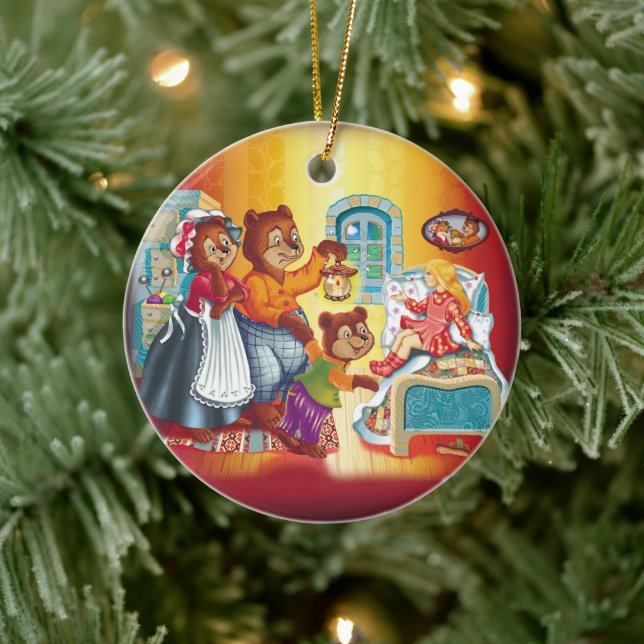 Masha and 3 bears ceramic ornament (Tree)