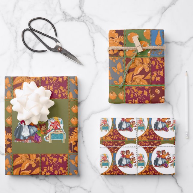 Masha and 3 bears  wrapping paper sheet (Front)