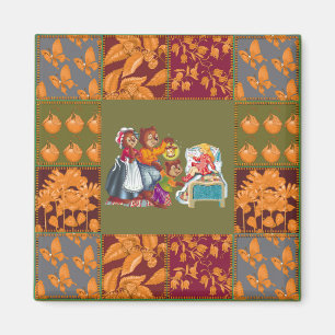 Masha and 3 fairy-tale bears magnet