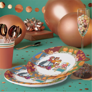 Masha and 3 fairy-tale bears paper plate