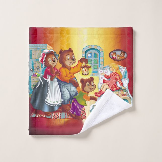 Masha and 3 fairy-tale bears wash cloth (Wash Cloth)