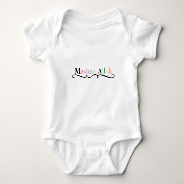 Mashaa Allah  large swirl Baby Bodysuit (Front)
