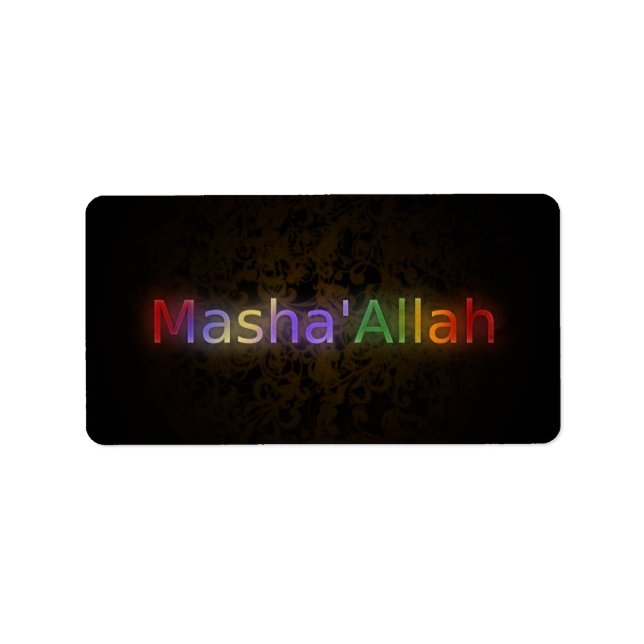 MashaAllah Islamic phrase best wishes label (Front)